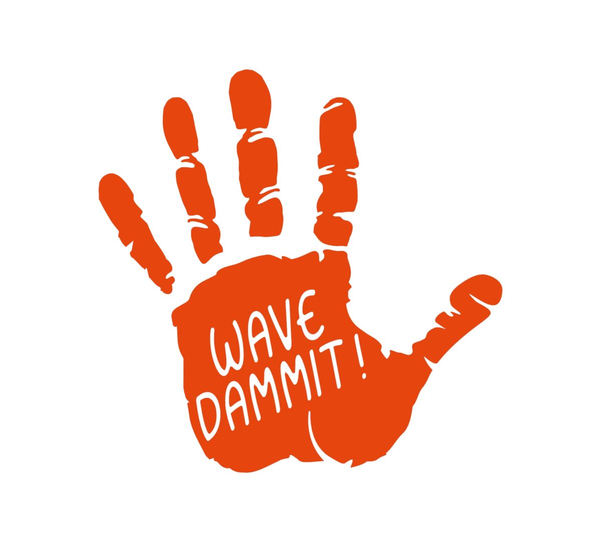Hand Print Wave Dammit Decal - Image 4