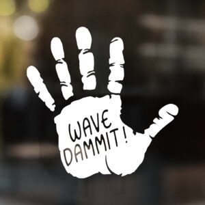 Hand Print Wave Dammit Decal