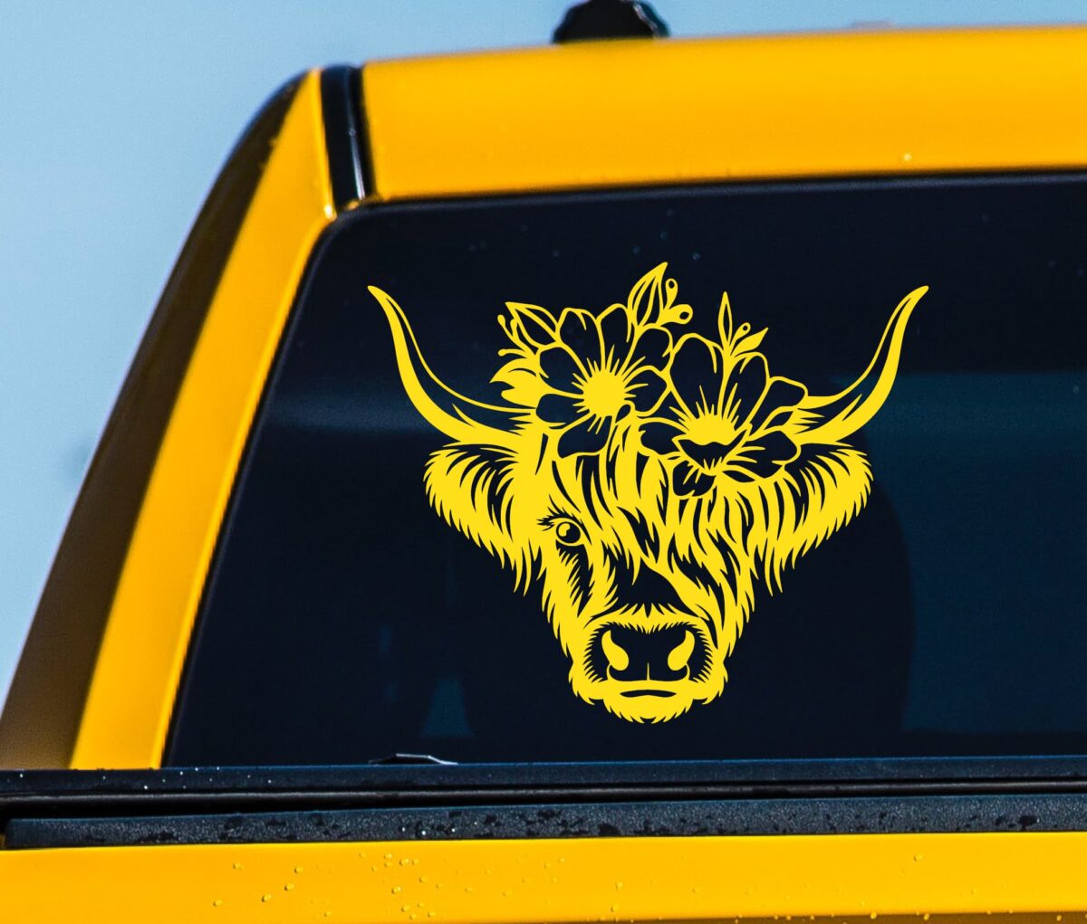 Highland Cow with Flowers Decal - Image 8