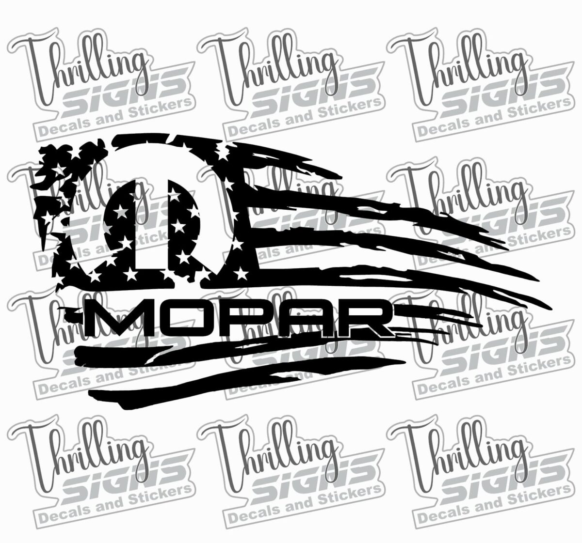 Mopar Arched Flag Decal