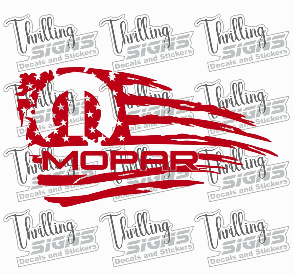 Mopar Arched Flag Decal - Image 4