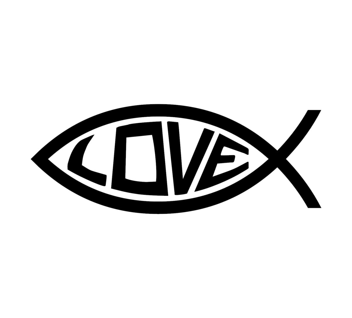 Retro Love Fish Decal - Image 2