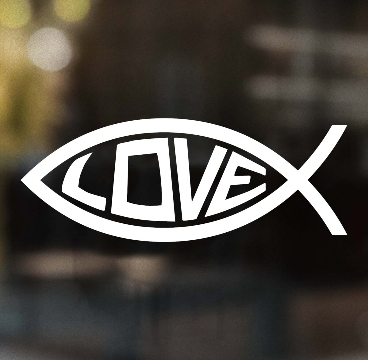 Retro Love Fish Decal