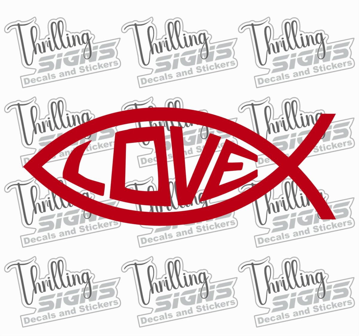 Retro Love Fish Decal - Image 4