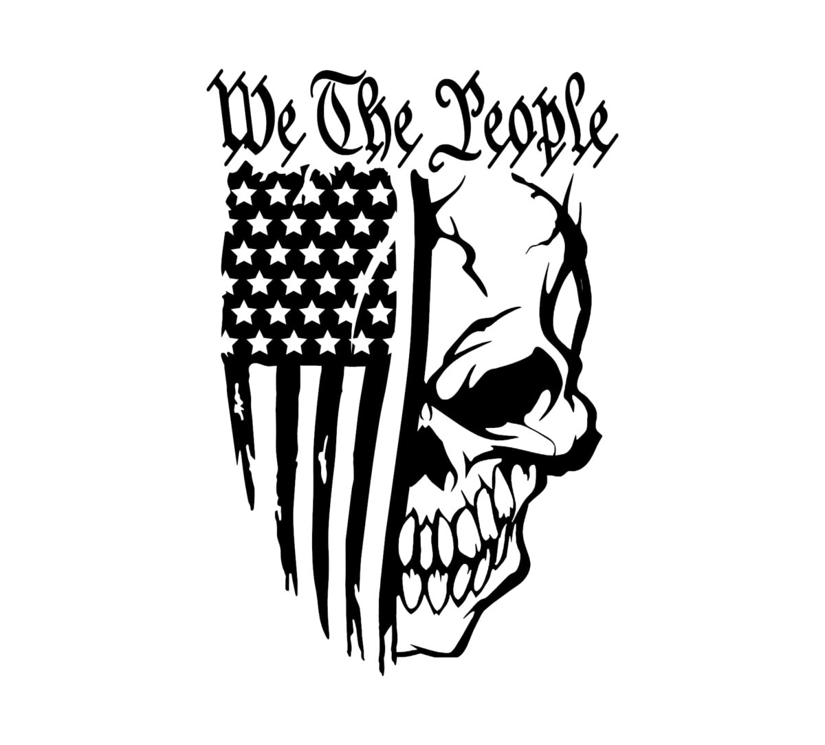 We The People Skull Flag II Decal - Image 2