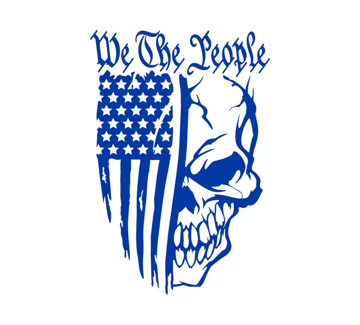 We The People Skull Flag II Decal - Image 3