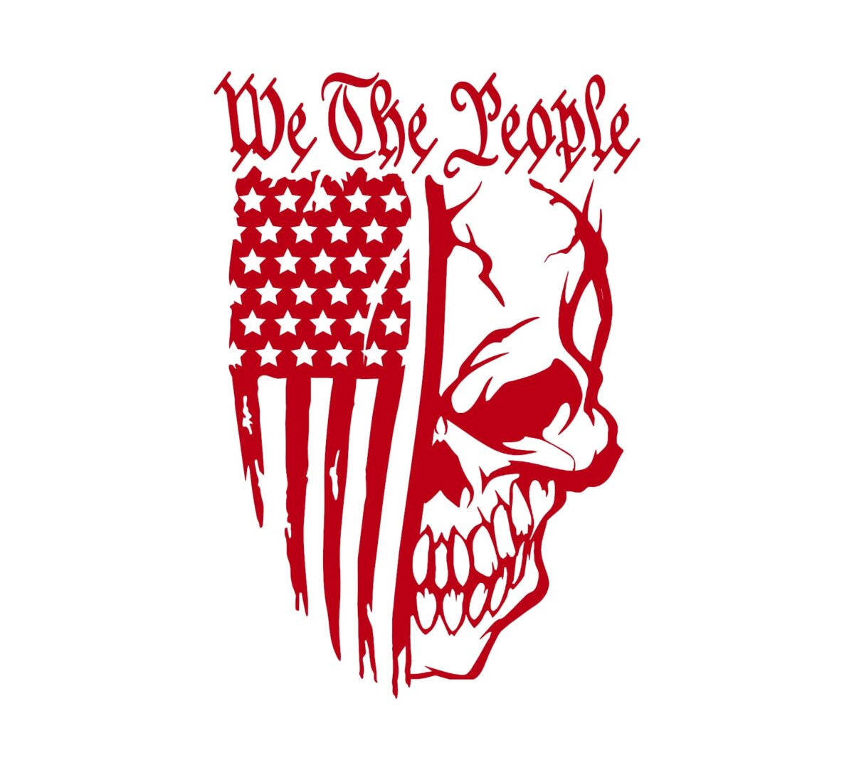 We The People Skull Flag II Decal - Image 4