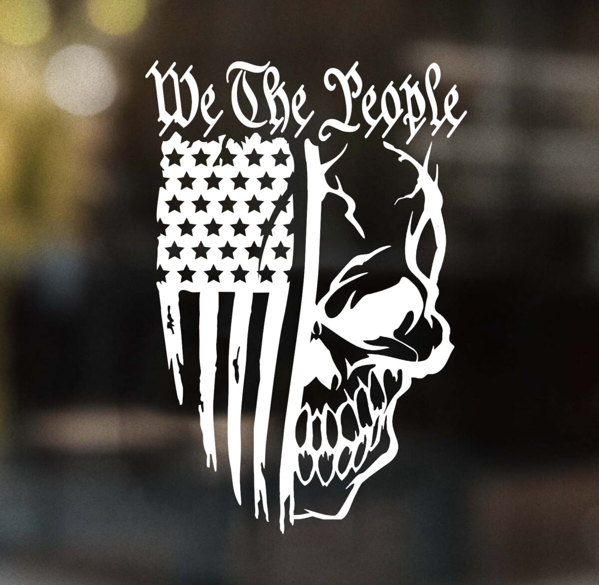 We The People Skull Flag II Decal