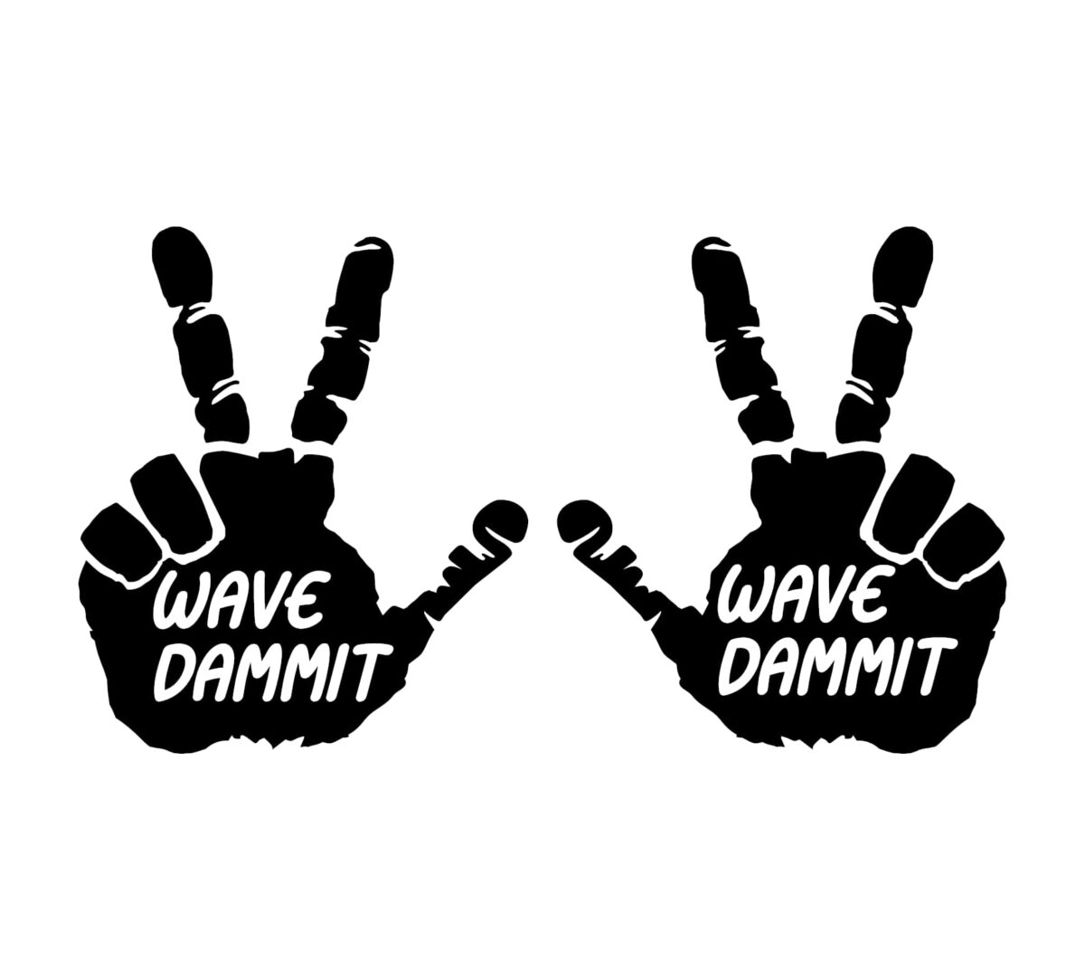 Wave Dammit III Jeep Peace Sign Decal - Image 2