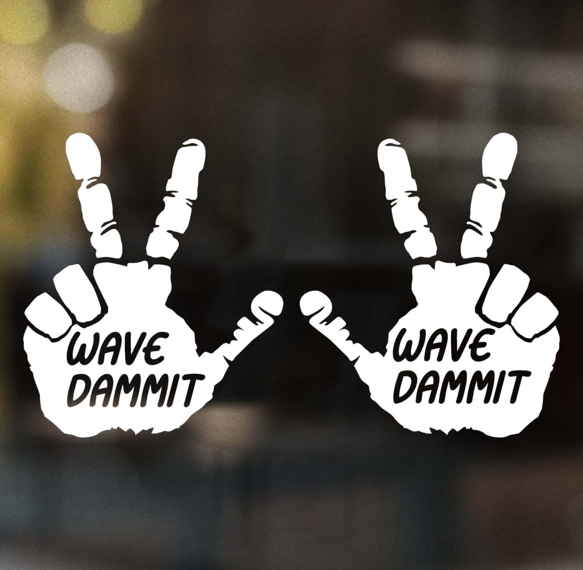 Wave Dammit III Jeep Peace Sign Decal