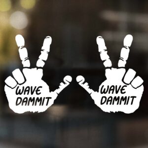 Wave Dammit III Jeep Peace Sign Decal